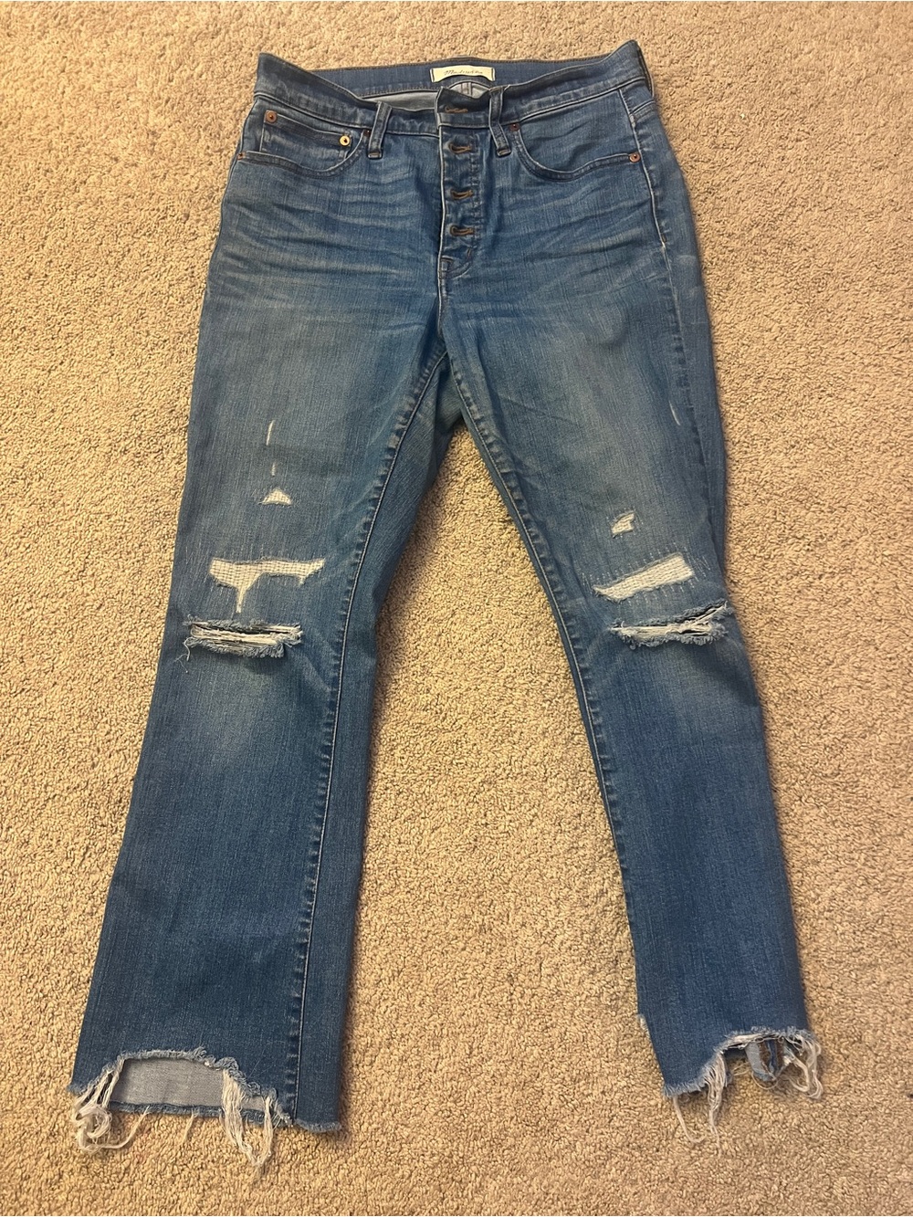 Madewell Distressed Blue Women's Ripped Jeans